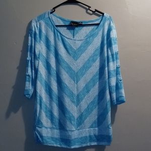 Blue 3/4 Quarter Sleeved Shirt